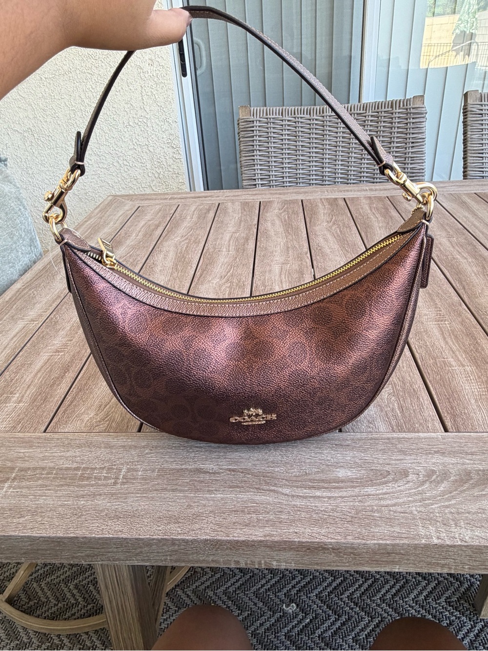 Coach Aria Shoulder Bag with Gold Hardware